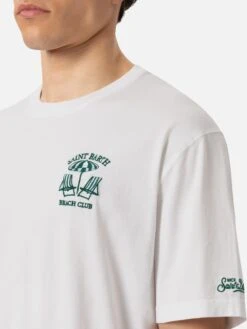 MC2 Saint Barth Classic Fit Cotton Jersey T-shirt Portofino With Saint Barth Beach Club Embroidery