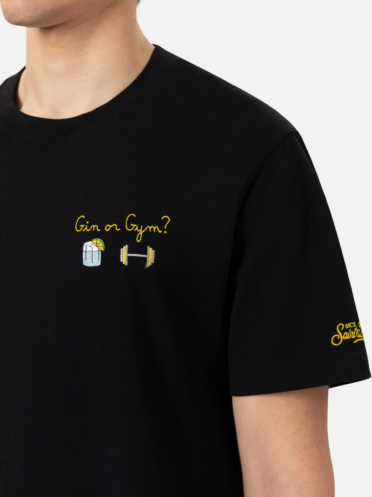 MC2 Saint Barth Classic Fit Cotton Jersey T-shirt Portofino With Gin Or Gym Embroidery 3 MC2 Saint Barth Classic Fit Cotton Jersey T-shirt Portofino With Gin Or Gym Embroidery