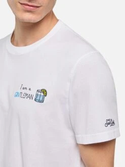 MC2 Saint Barth Classic Fit Cotton Jersey T-shirt Portofino With I Am A GINtleman Embroidery