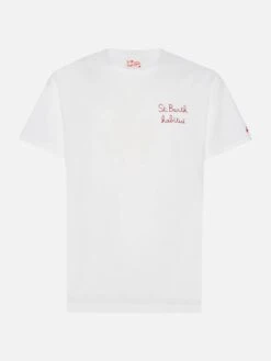 MC2 Saint Barth Cotton Jersey T-shirt Portofino With St. Barth Habituè Embroidery -MC2 Saint Barth Shop UID POT000103714H MAN T SHIRT WHITE EMBROIDERY MC2 20250626080012 5