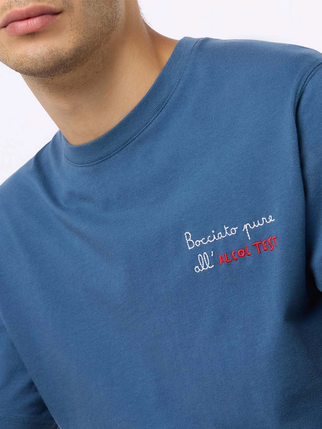 MC2 Saint Barth Man Classic Fit Cotton Jersey T-shirt Portofino With Bocciato Pure All'alcol Test Embroidery 3 MC2 Saint Barth Man Classic Fit Cotton Jersey T-shirt Portofino With Bocciato Pure All'alcol Test Embroidery