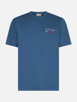 MC2 Saint Barth Man Classic Fit Cotton Jersey T-shirt Portofino With Bocciato Pure All'alcol Test Embroidery 9 MC2 Saint Barth Man Classic Fit Cotton Jersey T-shirt Portofino With Bocciato Pure All'alcol Test Embroidery -MC2 Saint Barth Shop UID POT000104106F MAN T SHIRT BLUE 1