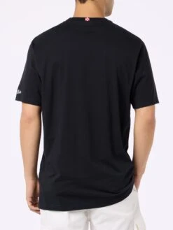 MC2 Saint Barth Man Classic Fit Cotton Jersey T-shirt Portofino With Non Ci Resta Che Sbocciare Embroidery -MC2 Saint Barth Shop UID POT000104145F MAN T SHIRT BLACK 20240618083500 3