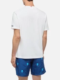 MC2 Saint Barth Classic Fit Cotton Jersey T-shirt Portofino With Ancora Tu Embroidery | INSULTI LUMINOSI SPECIAL EDITION -MC2 Saint Barth Shop UID POT000105010H MAN T SHIRT WHITE SMALLEMBROIDERY INSULTILUMINOSI 3
