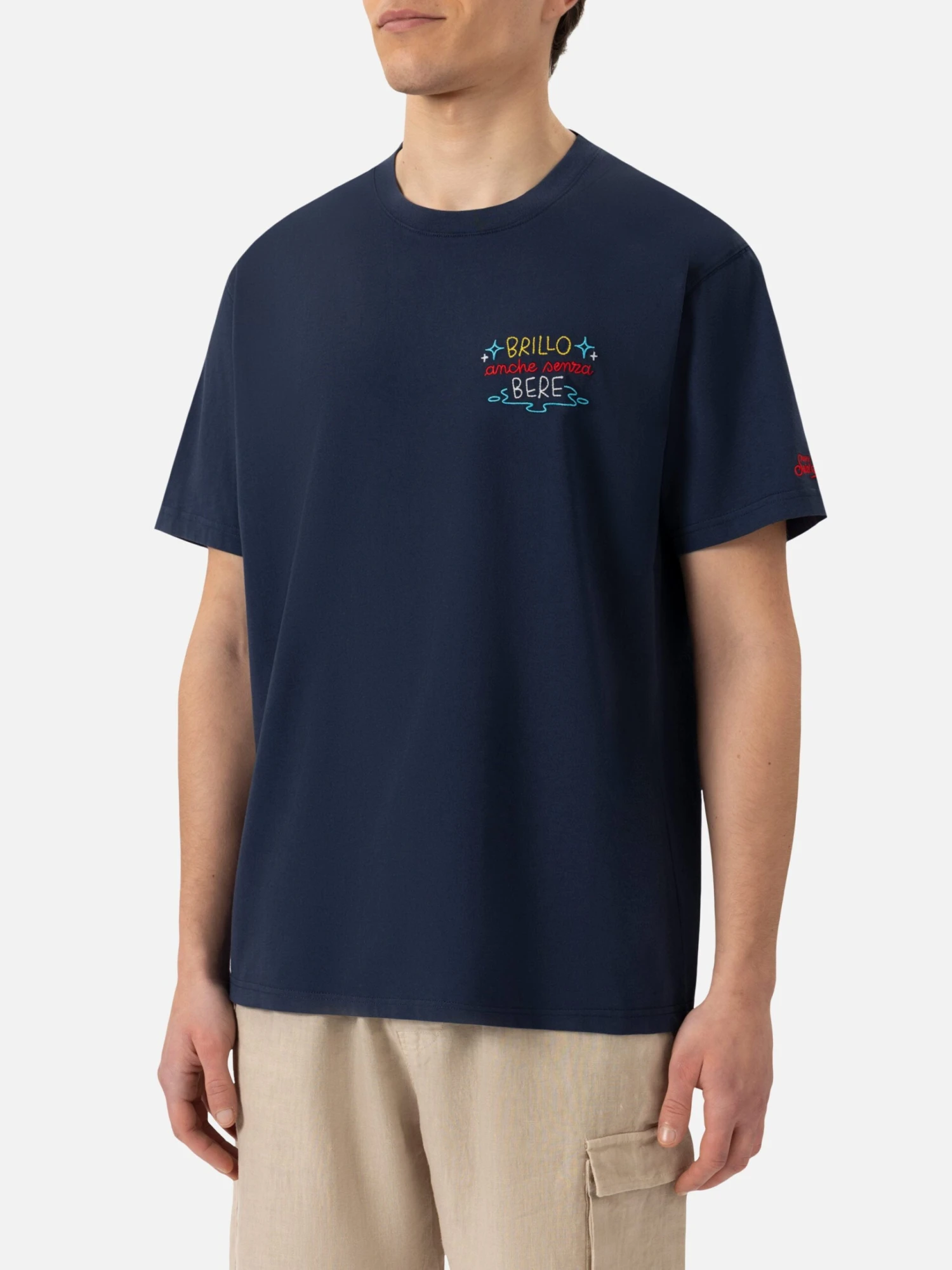 MC2 Saint Barth Classic Fit Cotton Jersey T-shirt Portofino With Brillo Senza Bere Embroidery | INSULTI LUMINOSI SPECIAL EDITION 4 MC2 Saint Barth Classic Fit Cotton Jersey T-shirt Portofino With Brillo Senza Bere Embroidery | INSULTI LUMINOSI SPECIAL EDITION - Image 2