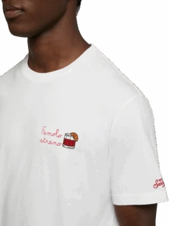 MC2 Saint Barth Classic Fit Cotton Jersey T-shirt Portofino With Famolo Strano Embroidery |INSULTI LUMINOSI SPECIAL EDITION