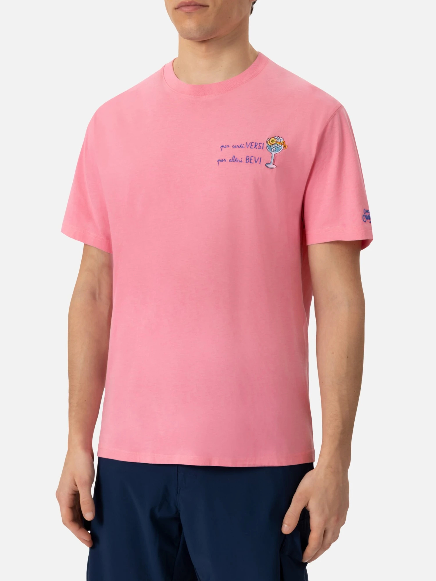 MC2 Saint Barth Classic Fit Cotton Jersey T-shirt Portofino With Per Certi Versi, Per Altri Bevi Embroidery 4 MC2 Saint Barth Classic Fit Cotton Jersey T-shirt Portofino With Per Certi Versi, Per Altri Bevi Embroidery - Image 2