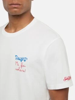 MC2 Saint Barth Classic Fit Cotton Jersey T-shirt Portofino With Volare Embroidery