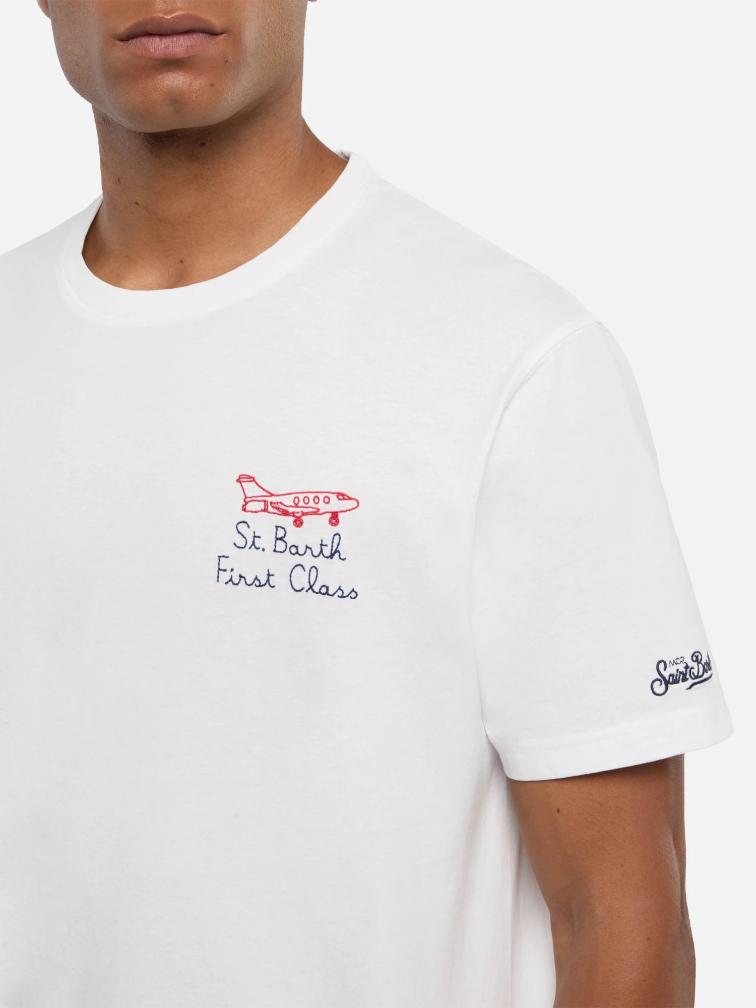 MC2 Saint Barth Classic Fit Cotton Jersey T-shirt Portofino With First Class Embroidery 3 MC2 Saint Barth Classic Fit Cotton Jersey T-shirt Portofino With First Class Embroidery