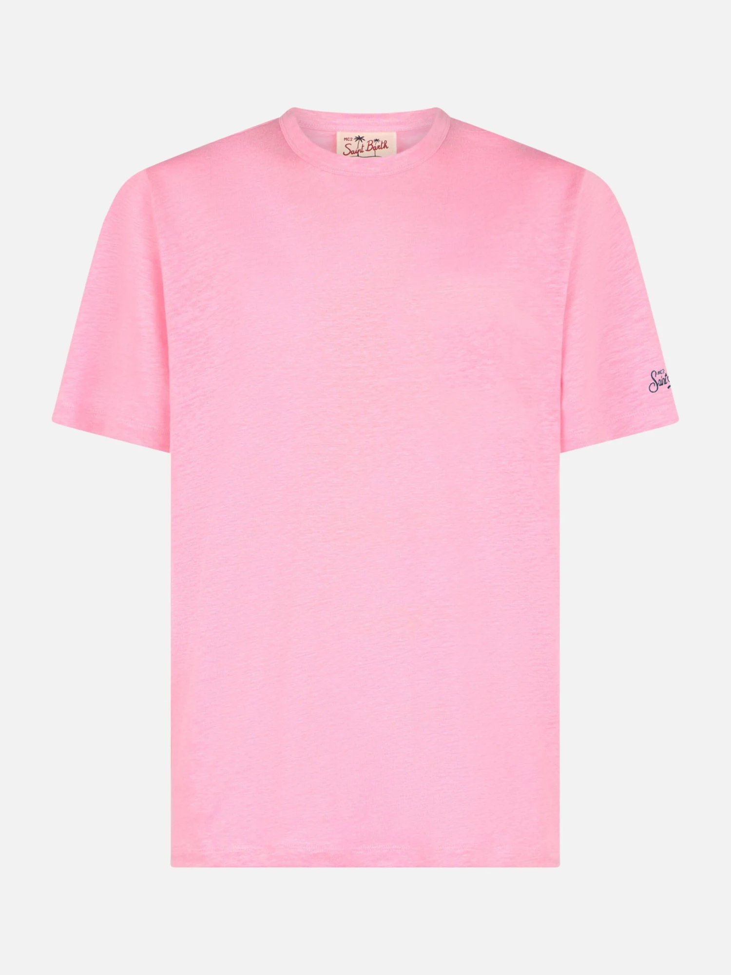 MC2 Saint Barth Bubble Pink Flamed Cotton T-shirt President With Embroidery 6 MC2 Saint Barth Bubble Pink Flamed Cotton T-shirt President With Embroidery - Image 4