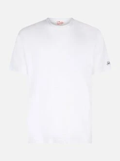 MC2 Saint Barth White Flamed Cotton T-shirt President With Embroidery 9 MC2 Saint Barth White Flamed Cotton T-shirt President With Embroidery -MC2 Saint Barth Shop UID PRE000100032H MAN T SHIRT WHITE 1