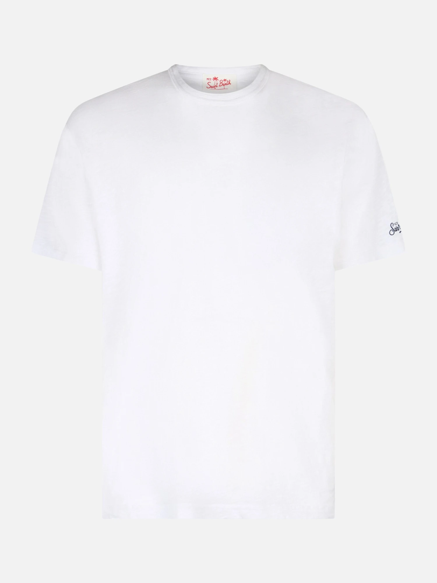 MC2 Saint Barth White Flamed Cotton T-shirt President With Embroidery 6 MC2 Saint Barth White Flamed Cotton T-shirt President With Embroidery - Image 4