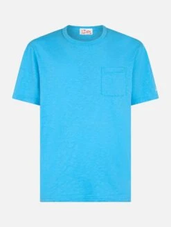 MC2 Saint Barth Man Bluette Flamed Cotton T-shirt President With Embroidery 9 MC2 Saint Barth Man Bluette Flamed Cotton T-shirt President With Embroidery -MC2 Saint Barth Shop UID PRE000100036F MAN T SHIRT SKY 1