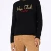 MC2 Saint Barth Woman Black Sweater New Queen With Embroidery Vip Club Cortina | VIP CLUB CORTINA SPECIAL EDITION -MC2 Saint Barth Shop UID QUE001004382G STBW KNITWEAR BLACK 20240903133402 2 1eb1ac3d 7884 402b 8c53 dcb5336ba29b