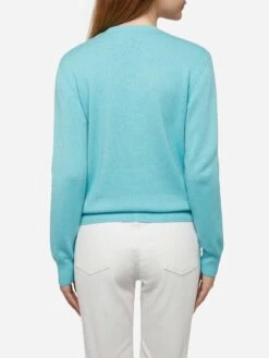 MC2 Saint Barth Water Green Sweater New Queen With Raclette & Paillettes Sequins Lettering -MC2 Saint Barth Shop UID QUE001011447E WOMAN KNITWEAR GREEN FUNNY 0 20250107190000 3