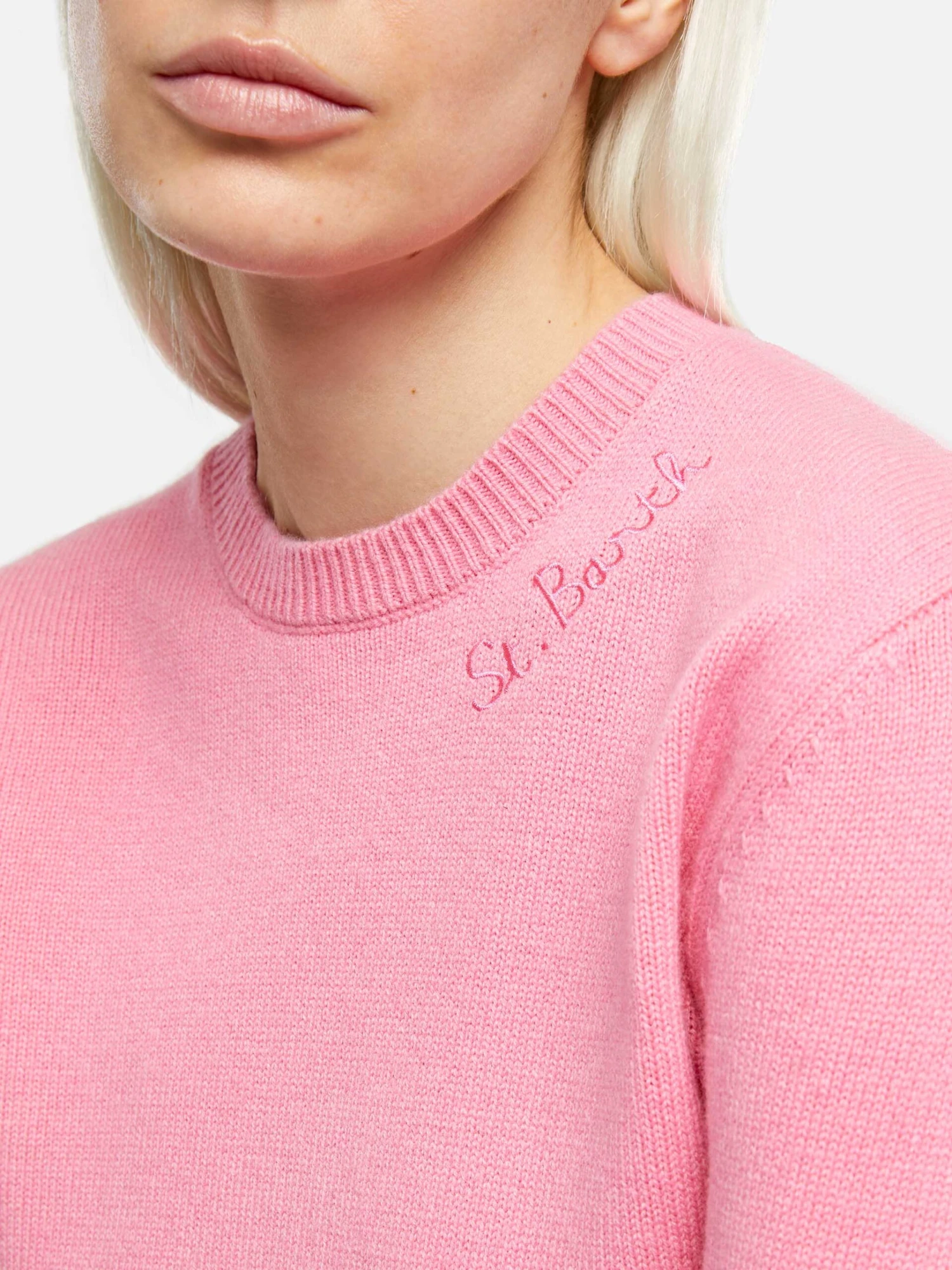 MC2 Saint Barth Woman Pink Cashmere Blend Sweater New Queen 4 MC2 Saint Barth Woman Pink Cashmere Blend Sweater New Queen - Image 2