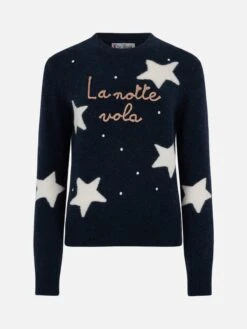 MC2 Saint Barth Woman Blue Sweater New Queen With La Notte Vola Embroidery And Stars Jacquard 9 MC2 Saint Barth Woman Blue Sweater New Queen With La Notte Vola Embroidery And Stars Jacquard -MC2 Saint Barth Shop UID QUE001400142G WOMAN KNITWEAR BLUENAVY 20241023093500 4