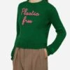 MC2 Saint Barth Woman Crewneck Soft Crop Sweater With Plastic Free Embroidery