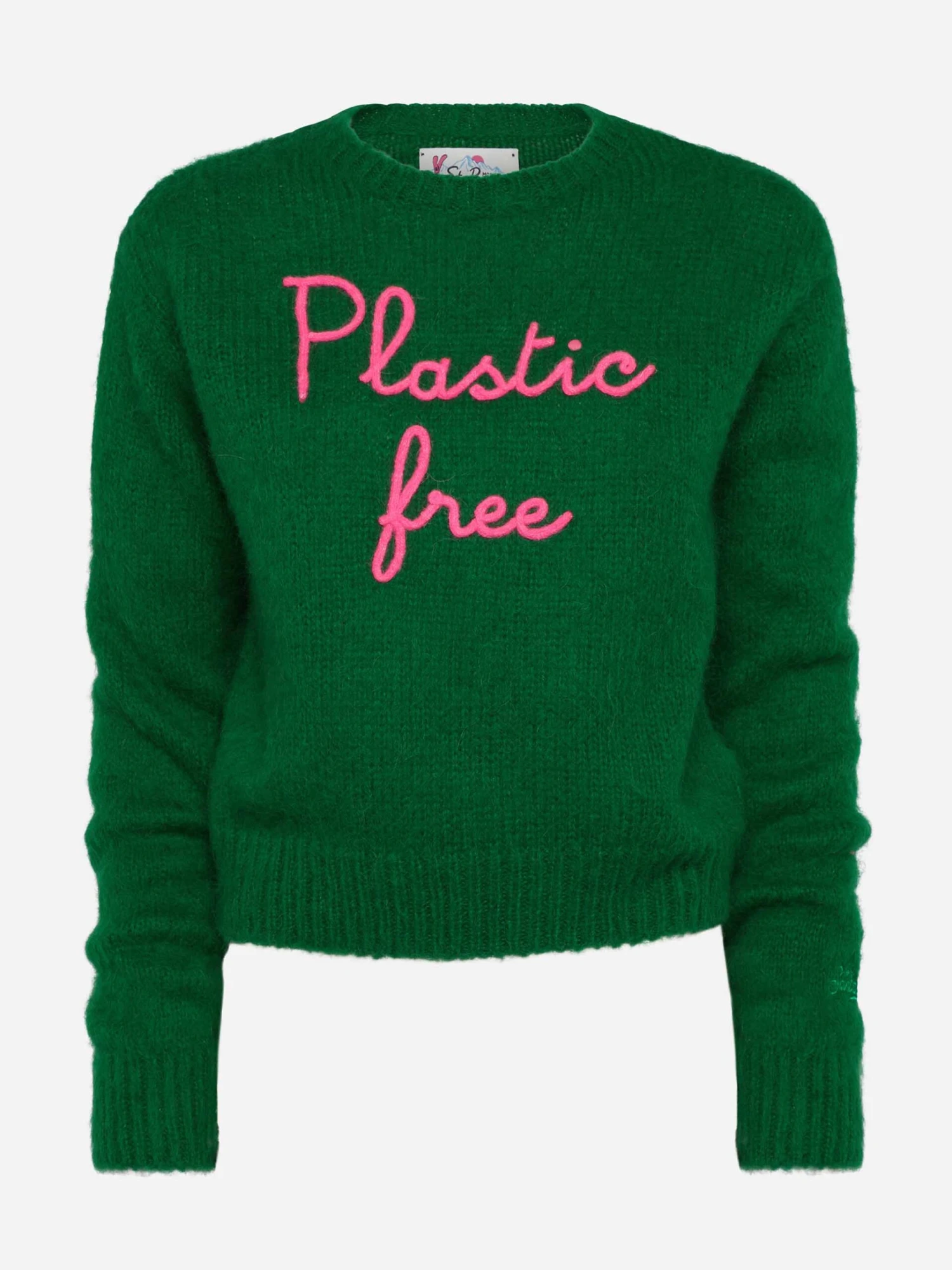 MC2 Saint Barth Woman Crewneck Soft Crop Sweater With Plastic Free Embroidery 6 MC2 Saint Barth Woman Crewneck Soft Crop Sweater With Plastic Free Embroidery - Image 4