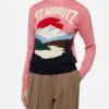 MC2 Saint Barth Woman Pink Sweater New Queen St. Moritz Postcard Print -MC2 Saint Barth Shop UID QUE001800147C WOMAN KNITWEAR PINK MOUNTAINSTYLE 0 20250107193500 1