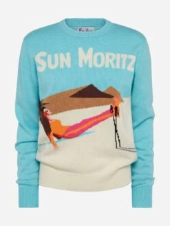 MC2 Saint Barth Light Blue Sweater New Queen With Sun Moritz Postcard Jacquard 9 MC2 Saint Barth Light Blue Sweater New Queen With Sun Moritz Postcard Jacquard -MC2 Saint Barth Shop UID QUE001811130E WOMAN KNITWEAR GREEN MOUNTAINSTYLE 0 20250107180001 4