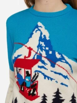 Woman Sweater Engadina Vintage Postcard Print 10 Woman Sweater Engadina Vintage Postcard Print -MC2 Saint Barth Shop UID QUE0018ENGP32 WOMAN KNITWEAR BLUE MOUNTAINSTYLE 0 20250107173500 2