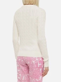 MC2 Saint Barth Off-white Cotton Cable Knit Sweater New Queen 8 MC2 Saint Barth Off-white Cotton Cable Knit Sweater New Queen -MC2 Saint Barth Shop UID QUE002103563H WOMAN KNITWEAR WHITE 0 0 20250320123502 3