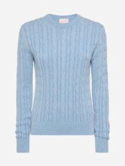 MC2 Saint Barth Light Blue Cotton Cable Knit Sweater New Queen 9 MC2 Saint Barth Light Blue Cotton Cable Knit Sweater New Queen -MC2 Saint Barth Shop UID QUE002106575H WOMAN KNITWEAR BLUE 0 0 20250320114115 4