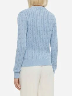 MC2 Saint Barth Light Blue Cotton Cable Knit Sweater New Queen 8 MC2 Saint Barth Light Blue Cotton Cable Knit Sweater New Queen -MC2 Saint Barth Shop UID QUE002106575H WOMAN KNITWEAR BLUE 0 0 20250320120001 3