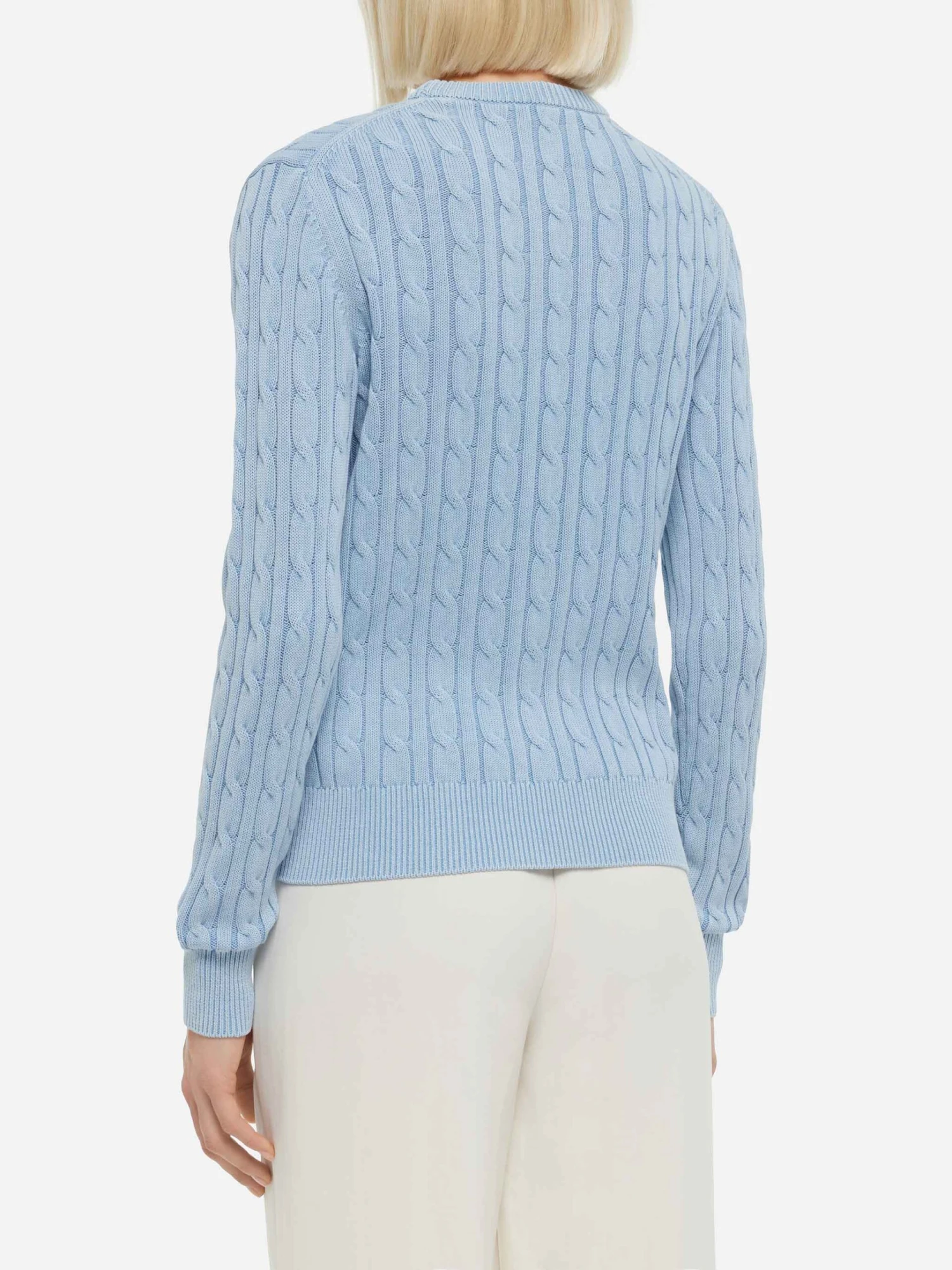 MC2 Saint Barth Light Blue Cotton Cable Knit Sweater New Queen 5 MC2 Saint Barth Light Blue Cotton Cable Knit Sweater New Queen - Image 3