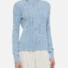 MC2 Saint Barth Light Blue Cotton Cable Knit Sweater New Queen -MC2 Saint Barth Shop UID QUE002106575H WOMAN KNITWEAR BLUE 0 0 20250320130000 1