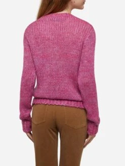 MC2 Saint Barth Woman Crewneck Soft Sweater With Cold Out Hot In Embroidery -MC2 Saint Barth Shop UID QUE002300287E WOMAN KNITWEAR PINK MOUNTAINSTYLE 0 20250107190000 3