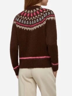 MC2 Saint Barth Brown Sweater Queen Nordic Soft With Fair Isle Jacquard And Sun Moritz Embroidery 8 MC2 Saint Barth Brown Sweater Queen Nordic Soft With Fair Isle Jacquard And Sun Moritz Embroidery -MC2 Saint Barth Shop UID QUE002610982E WOMAN KNITWEAR BROWN MOUNTAINSTYLE 0 20250107180001 3