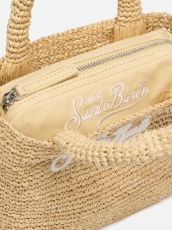 MC2 Saint Barth Beige Raffia Mini Beach Bag With Cotton Pouch -MC2 Saint Barth Shop UID RAFB00306521H ACCESSORY BAG BEIGE EMBROIDERY MC2 20250611142334 4
