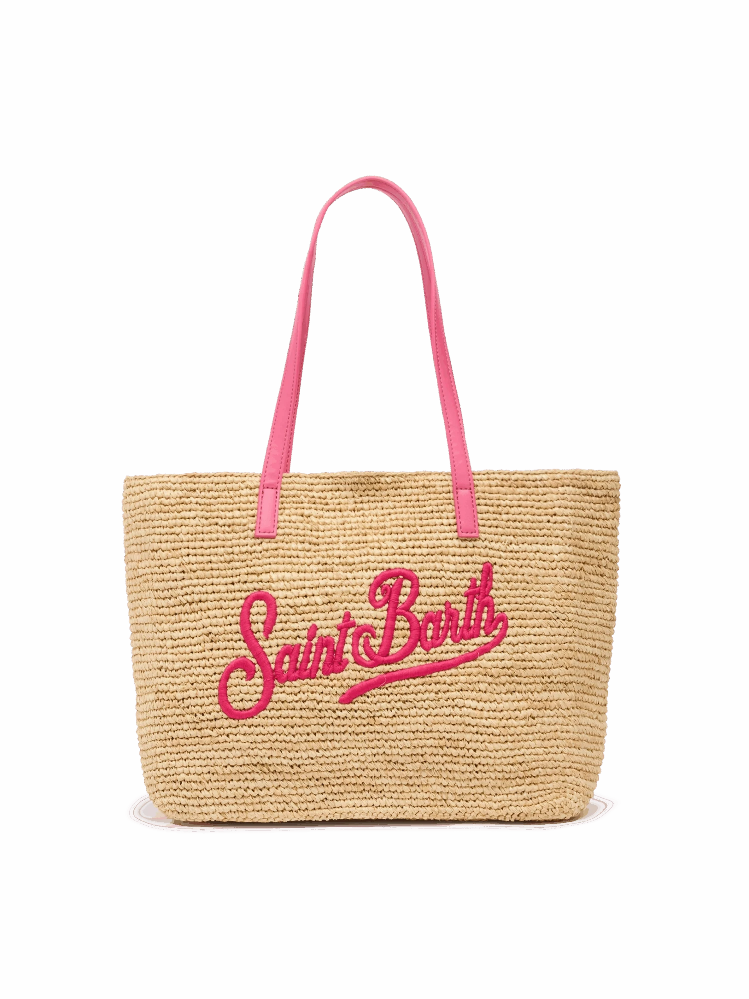 MC2 Saint Barth Beige Raffia City Mid Bag With Saint Barth Embroidered Logo 3 MC2 Saint Barth Beige Raffia City Mid Bag With Saint Barth Embroidered Logo