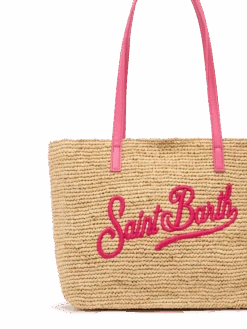 MC2 Saint Barth Beige Raffia City Mid Bag With Saint Barth Embroidered Logo 10 MC2 Saint Barth Beige Raffia City Mid Bag With Saint Barth Embroidered Logo -MC2 Saint Barth Shop UID RAFC00201329H ACCESSORY BAG BEIGE PLAINCOLOR 0 2