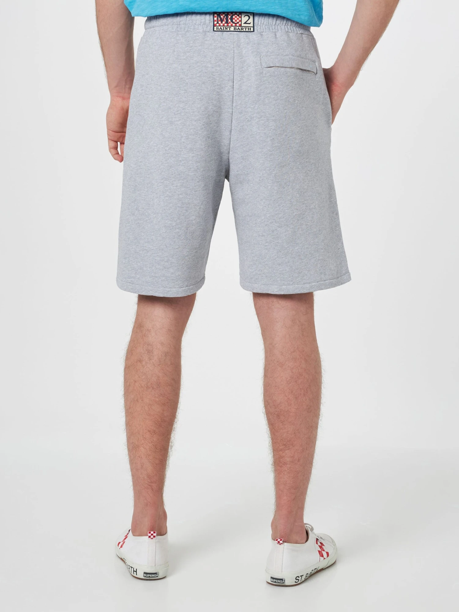 MC2 Saint Barth Man Mélange Grey Cotton Fleece Bermuda Shorts Randle 4 MC2 Saint Barth Man Mélange Grey Cotton Fleece Bermuda Shorts Randle - Image 2