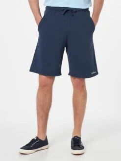 MC2 Saint Barth Man Navy Blue Cotton Fleece Bermuda Shorts Randle