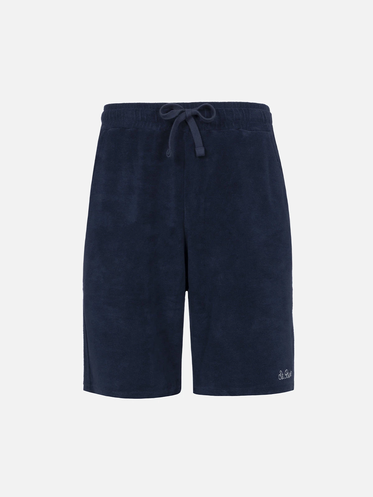 MC2 Saint Barth Man Navy Blue Terry Bermuda Shorts Rande Sponge 6 MC2 Saint Barth Man Navy Blue Terry Bermuda Shorts Rande Sponge - Image 4