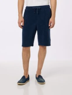 MC2 Saint Barth Man Navy Blue Terry Bermuda Shorts Rande Sponge