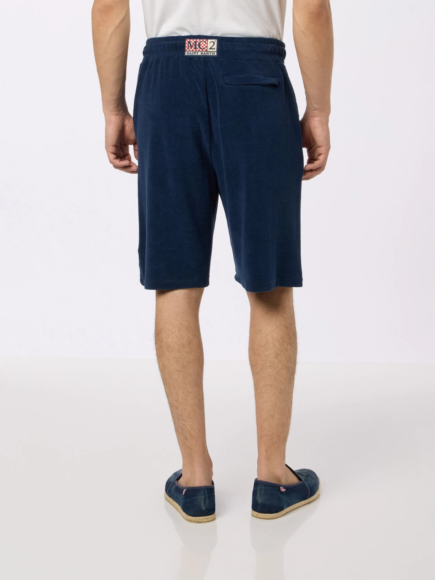 MC2 Saint Barth Man Navy Blue Terry Bermuda Shorts Rande Sponge 4 MC2 Saint Barth Man Navy Blue Terry Bermuda Shorts Rande Sponge - Image 2