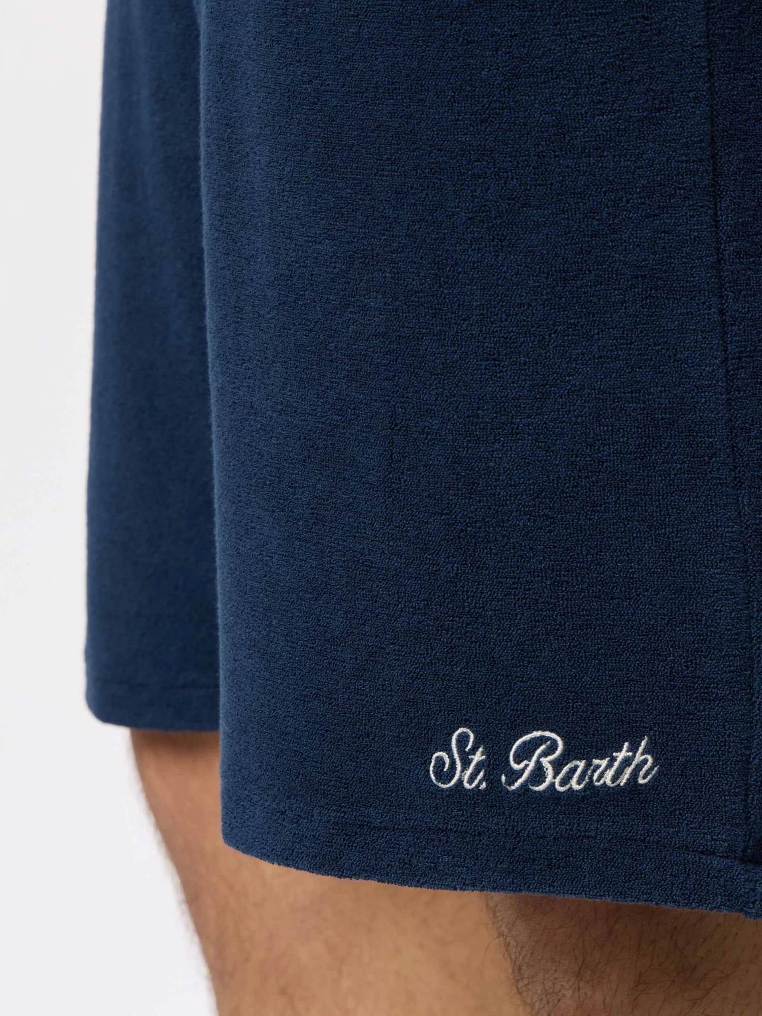 MC2 Saint Barth Man Navy Blue Terry Bermuda Shorts Rande Sponge 5 MC2 Saint Barth Man Navy Blue Terry Bermuda Shorts Rande Sponge - Image 3