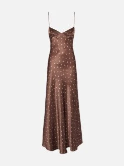 MC2 Saint Barth Ravel Pure Silk Slim Dress With Polka Dots Print -MC2 Saint Barth Shop UID RAV00103237H WOMAN DRESS BROWN POLKADOTS MC2 5