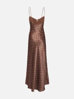 MC2 Saint Barth Ravel Pure Silk Slim Dress With Polka Dots Print -MC2 Saint Barth Shop UID RAV00103237H WOMAN DRESS BROWN POLKADOTS MC2 6