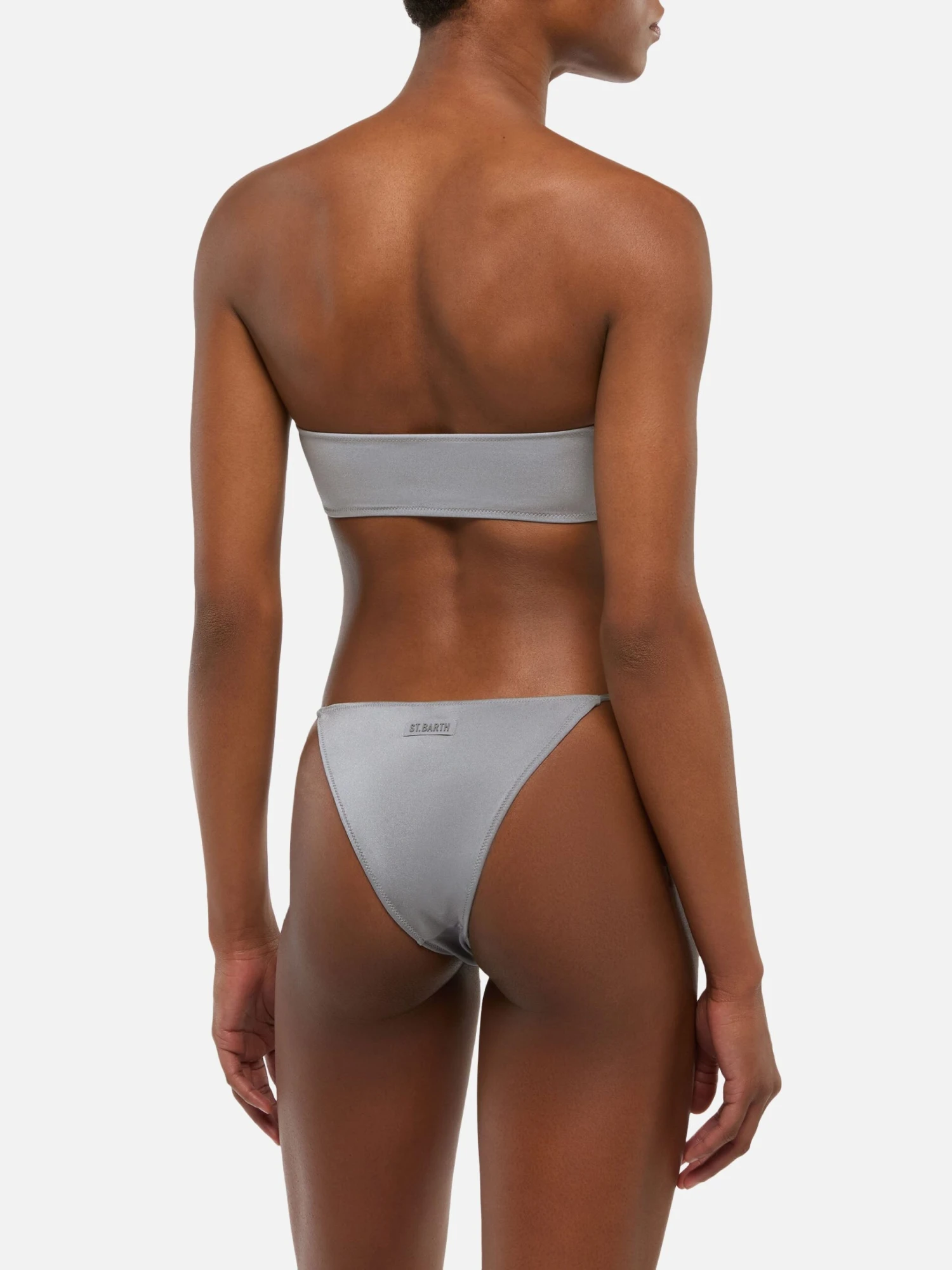 MC2 Saint Barth Bandeau Bikini Rebby Marielle In Shimmer Grey 6 MC2 Saint Barth Bandeau Bikini Rebby Marielle In Shimmer Grey - Image 4