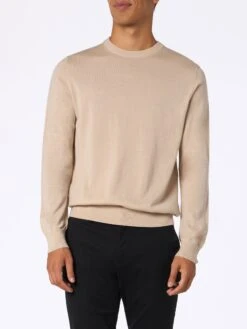 MC2 Saint Barth Man Beige Merino Wool Sweater Regent