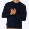MC2 Saint Barth Man Navy Blue Cashmere Blend Crewneck Sweater Regent