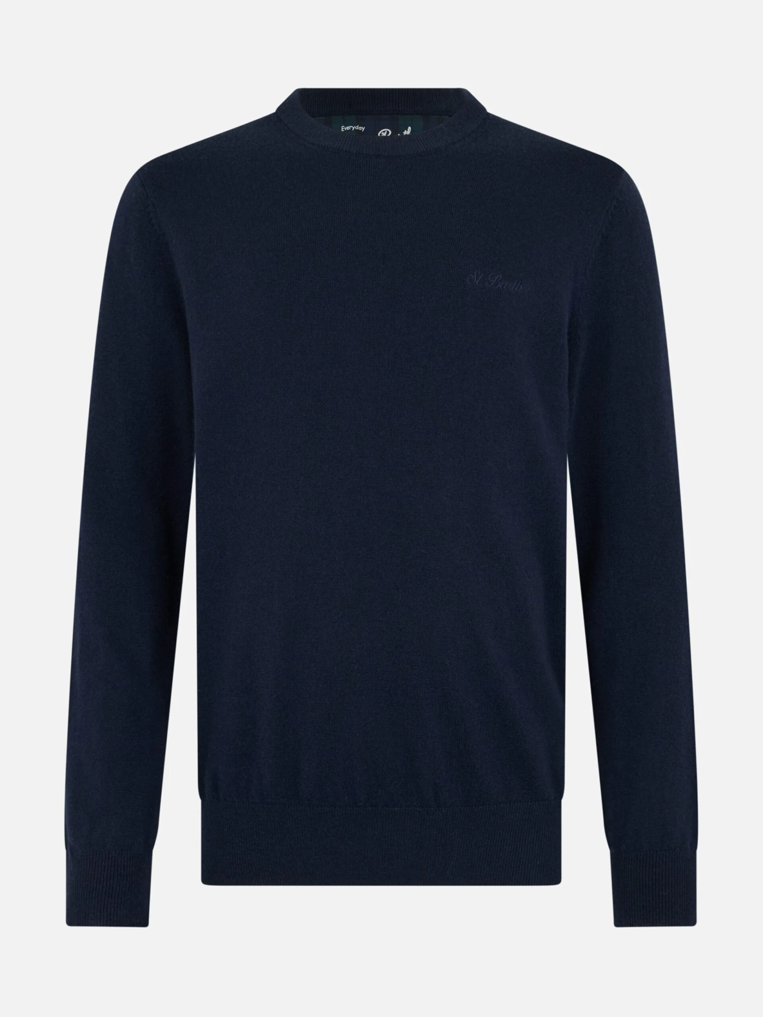 MC2 Saint Barth Man Navy Blue Cashmere Blend Crewneck Sweater Regent 6 MC2 Saint Barth Man Navy Blue Cashmere Blend Crewneck Sweater Regent - Image 4