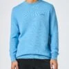 MC2 Saint Barth Man Dusty Blue Blended Cashmere Crewneck Sweater Regent -MC2 Saint Barth Shop UID REGE00300011G MAN KNITWEAR SKY 20240930163500 1