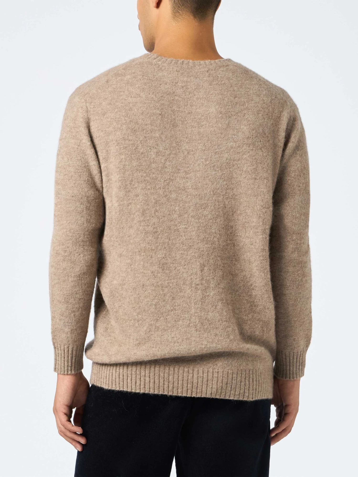 MC2 Saint Barth Man Crewneck Kaki Stretch Alpaca Sweater Regent 4 MC2 Saint Barth Man Crewneck Kaki Stretch Alpaca Sweater Regent - Image 2